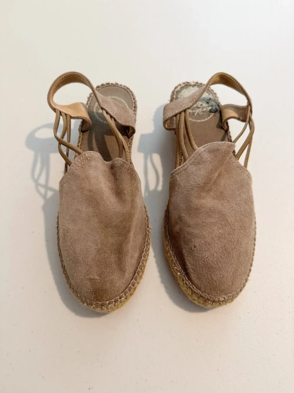 Toni‎ Pons Nuria Wedges Size 7.5 Suede Espadrille Slingback Shoes Retro Coastal